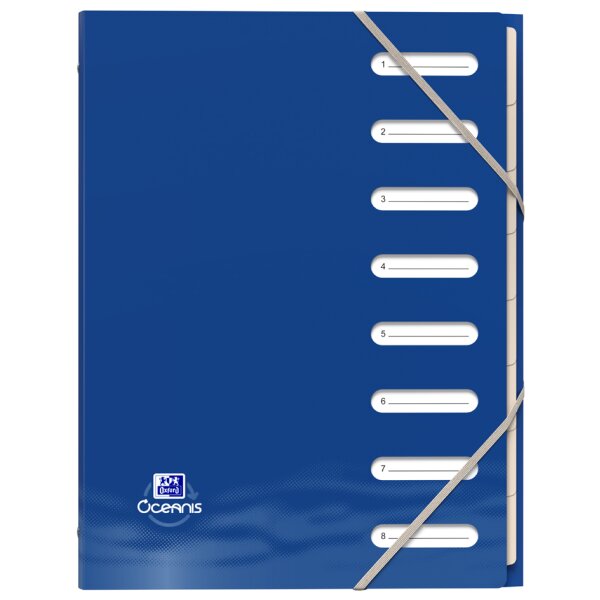 Oxford Trieur Oceanis, A4, 8 onglets, PP recyclé, assorti