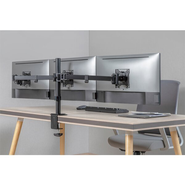 LogiLink Support triple écran, longueur bras: 658 mm, noir