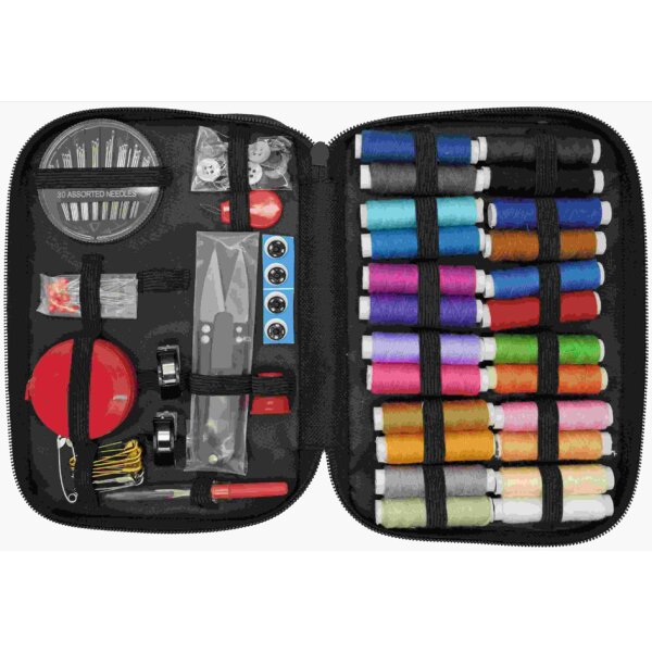 KLEIBER Nécessaire de couture, 100 pièces, dans étui noir