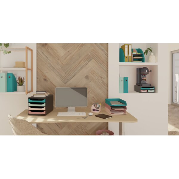 EXACOMPTA Boîte de classem. SKANDI A4+ 18234D Mag Cube, bleu pacifique