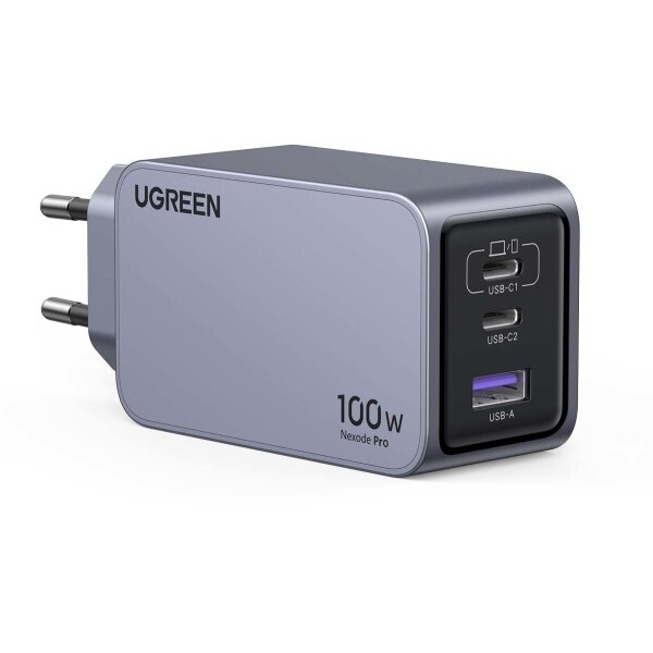 UGREEN USB Wallcharger Nexode Pro 25874 100W, 3-Port,PD,GaN w.Cable