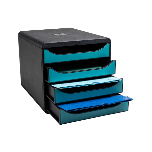 EXACOMPTA Schubladenbox SKANDI A4+ 31034D Big Box, 4 Schubl., blau