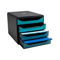 EXACOMPTA Schubladenbox SKANDI A4+ 31034D Big Box, 4 Schubl., blau