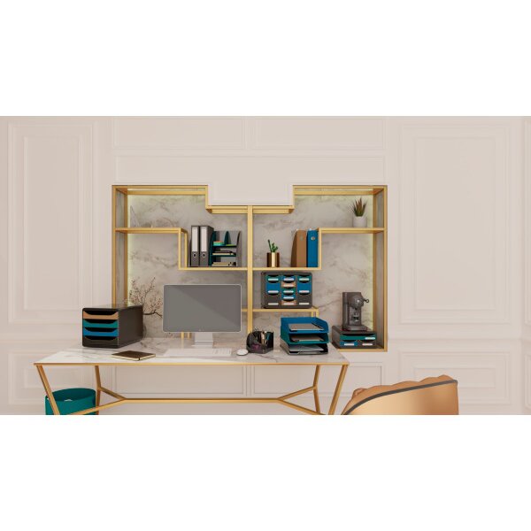 EXACOMPTA Organiseur de bureau NeoDeco 394505D noir/bleu-vert