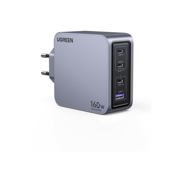 UGREEN USB Wallcharger Nexode Pro 25877 160W, 4-Port,PD,GaN w.Cable