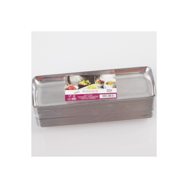 ELCO Plat de service 6.5x19cm 00982800-005 argent&eacute;, 20pcs.