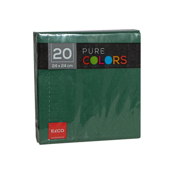 ELCO Serviettes tissue 24x24cm PC234020-056 3 plis, vert fonc&eacute; 20pcs.