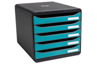 EXACOMPTA Schubladenbox SKANDI A4+ 30934D Big Box, 5 Schubl., blau