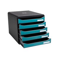 EXACOMPTA Schubladenbox SKANDI A4+ 30934D Big Box, 5 Schubl., blau