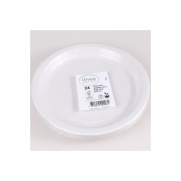 ELCO Teller aus Karton 23cm 16114308-001 weiss, 24Stk.