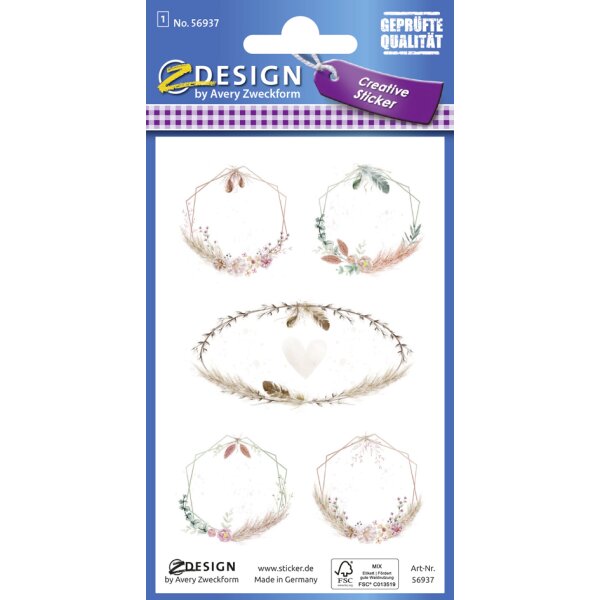 AVERY Zweckform ZDesign Sticker de Pâques Animaux bohème