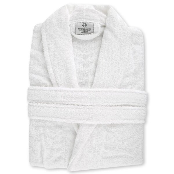 HYGOSTAR Peignoir de bain &agrave; col ch&acirc;le, taille XL, blanc