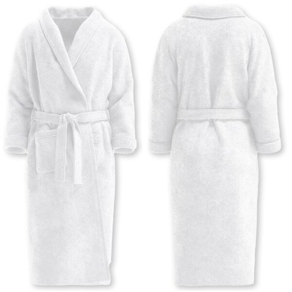 HYGOSTAR Peignoir de bain &agrave; col ch&acirc;le, taille XL, blanc