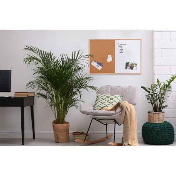 Bi-Office Tableau mixte, cadre en bois, (L)400 x (H)300 mm