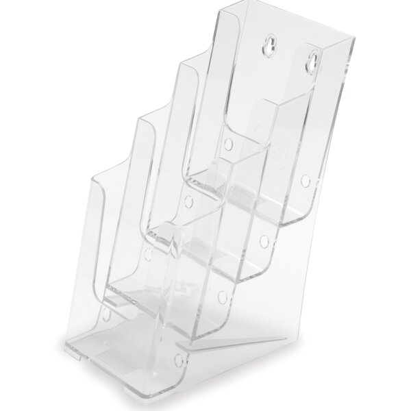 deflecto Porte-brochures, 1/3 A4 portrait, 4 compartiments