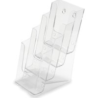 deflecto Porte-brochures, 1/3 A4 portrait, 4 compartiments
