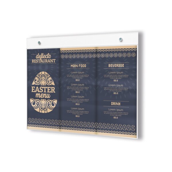 DEFLECTO Info Dislpay Classic Image A4 46901 transversal, montage mural