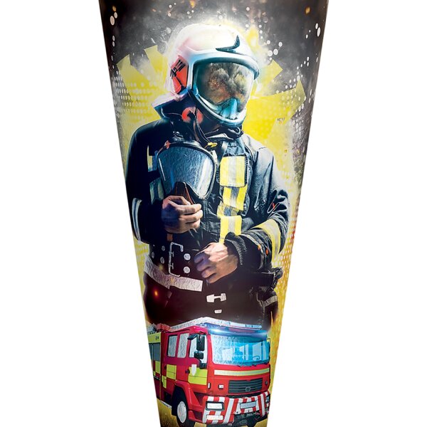 ROTH Schultüte "Feuerwehrmann", eckig, 850 mm, mit Effekt