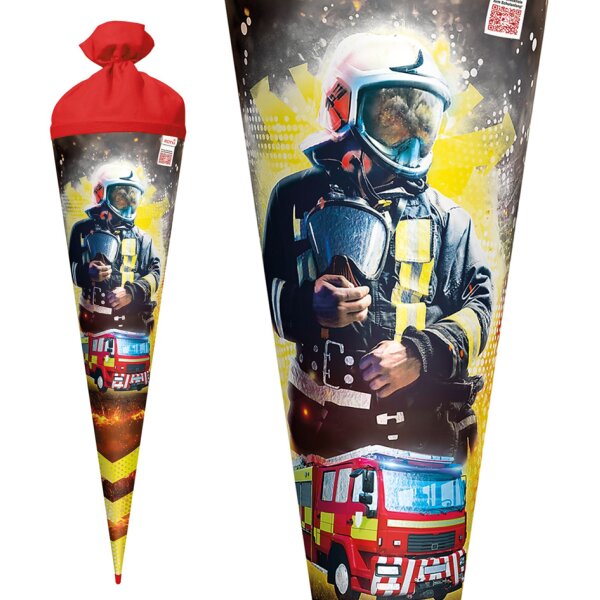 ROTH Schultüte "Feuerwehrmann", eckig, 850 mm, mit Effekt