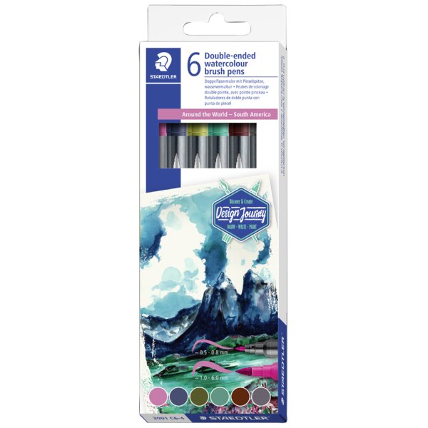 STAEDTLER Doppel-Fasermaler "Südamerika", 6er Kartonetui