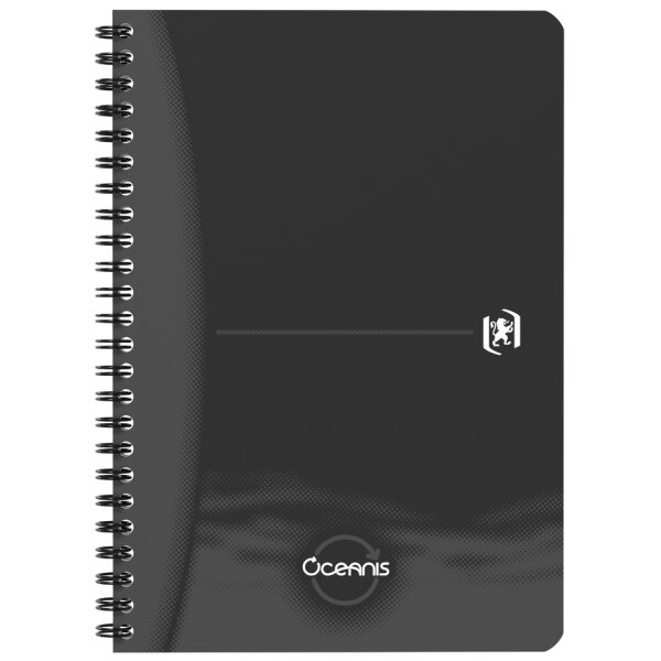 Oxford Office Cahier à spirale Oceanis, A5, PP, noir