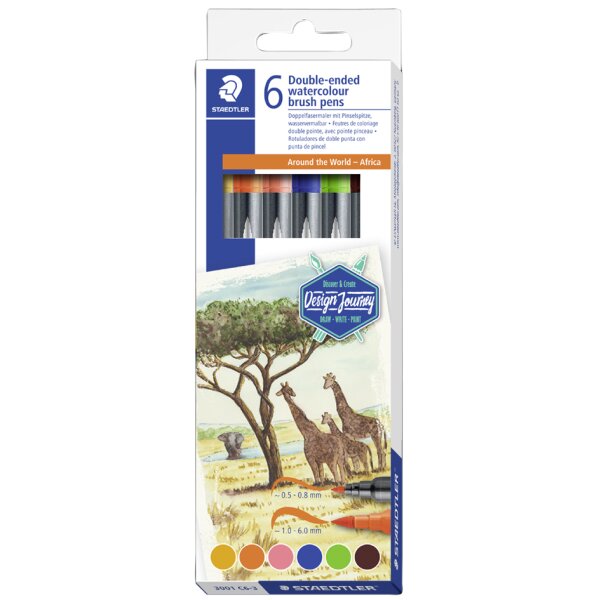 STAEDLER Feutre double pointe Asie, étui en carton de 6