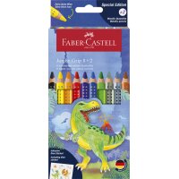 FABER-CASTELL Dreikant-Buntstifte Jumbo GRIP Dino, 8+2