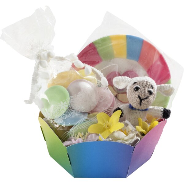 folia Dekokörbchen aus Regenbogenkarton, Durchm.: 150 mm