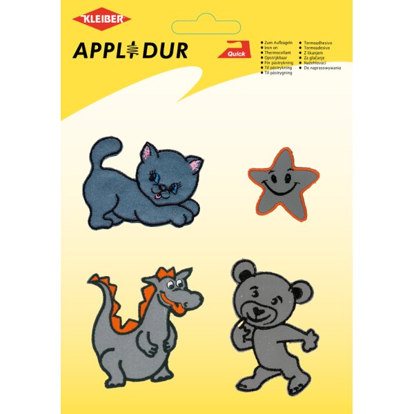 KLEIBER Applikations-Sortiment "Reflective Animal", 4 Motive