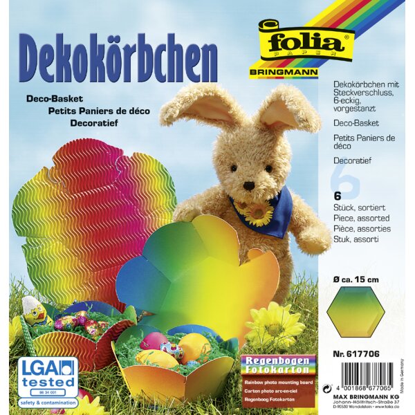folia Dekokörbchen aus Regenbogenkarton, Durchm.: 150 mm