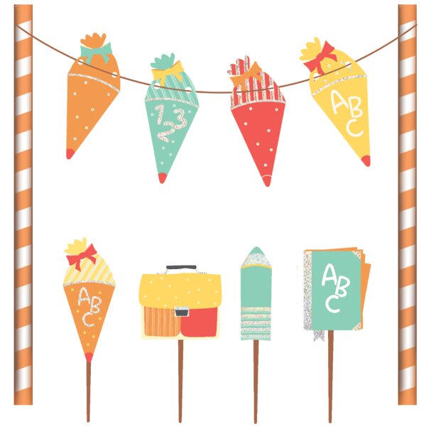 ROTH Tortendekoration "Einschulung", mit Glitzereffekt