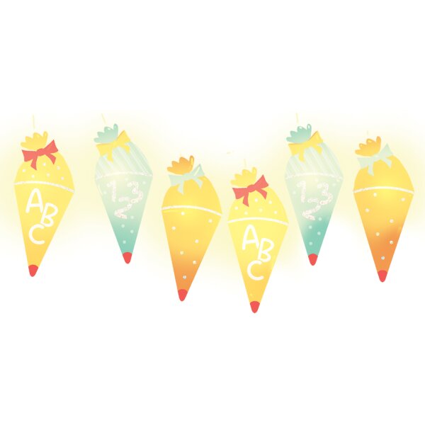 ROTH Partygirlande "Einschulung", mit Glitzereffekt, 3,0 m