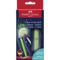FABER-CASTELL Glitzer-Gel Glow in the dark, 2 Tuben...