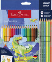 FABER-CASTELL Crayon de couleur Colour GRIP Dino, 18+6
