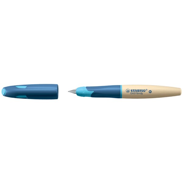 STABILO Stylo plume EASYbirdy Timber L, gaucher, bleu