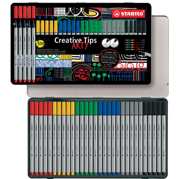 STABILO Creative Tips ARTY CLASSIC, 30er Metalletui