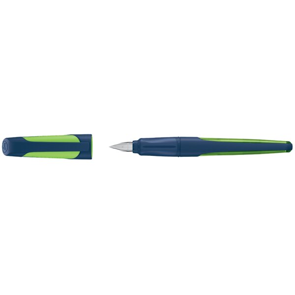 STABILO Stylo plume EASYbuddy M, droitier, bleu acier/lime