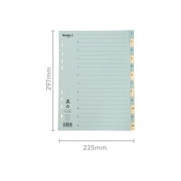 BIELLA Kartonregister 210g A4 46244100U blau/gelb 1-12