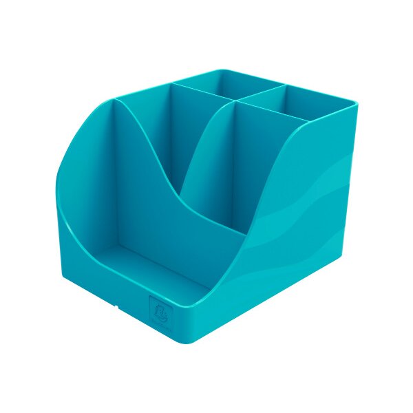 EXACOMPTA Pot &agrave; crayons Skandi 69534D bleu pacifique 5 casiers
