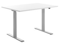 Topstar Sitz- Steh-Schreibtisch, (B)1.600 mm, grau, weiss