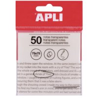 APLI Haftnotizen, 75 x 75 mm, farblos transparent
