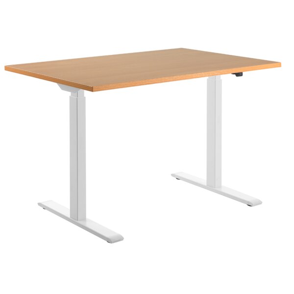 Topstar Bureau réglable en hauteur, (L)1.600 mm, blanc/hêtre