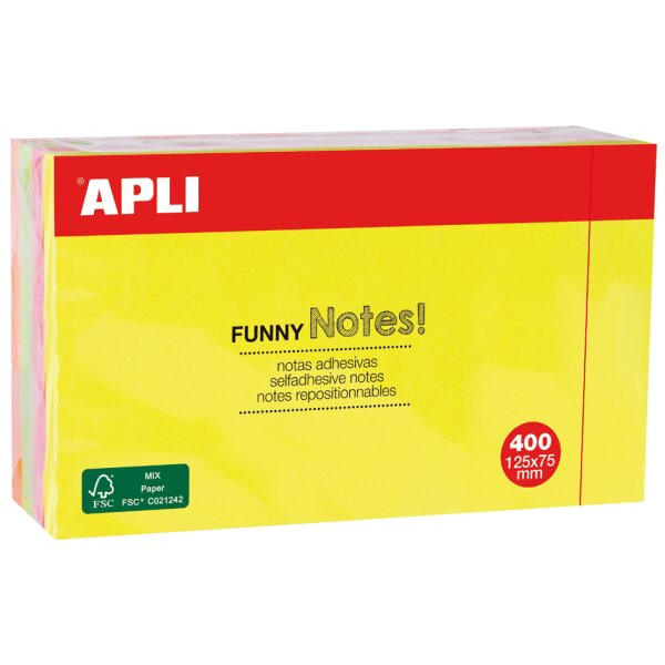 APLI Cube de notes adhésives FUNNY Notes!, 75 x 75 mm