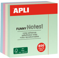 APLI Cube de notes adhésives FUNNY Notes!, 75 x 75 mm