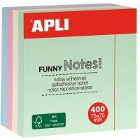 APLI Cube de notes adhésives FUNNY Notes!, 75 x 75 mm
