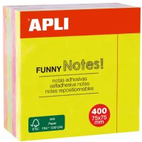 APLI Cube de notes adhésives FUNNY Notes!, 75 x 75 mm