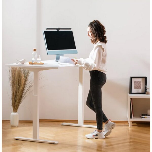 Topstar Bureau réglable en hauteur, (L)1.800 mm blanc/érable