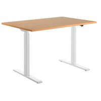 Topstar Bureau réglable en hauteur, (L)1.800 mm blanc/érable