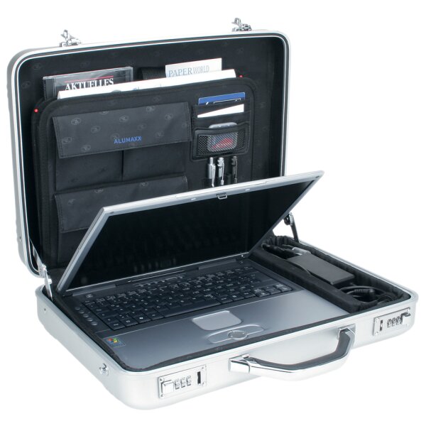 ALUMAXX Laptop-Attaché-Koffer "MERCATO", Aluminium, silber