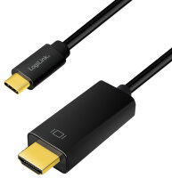 LogiLink Câble de connexion USB-C - HDMI, 3,0 m, noir